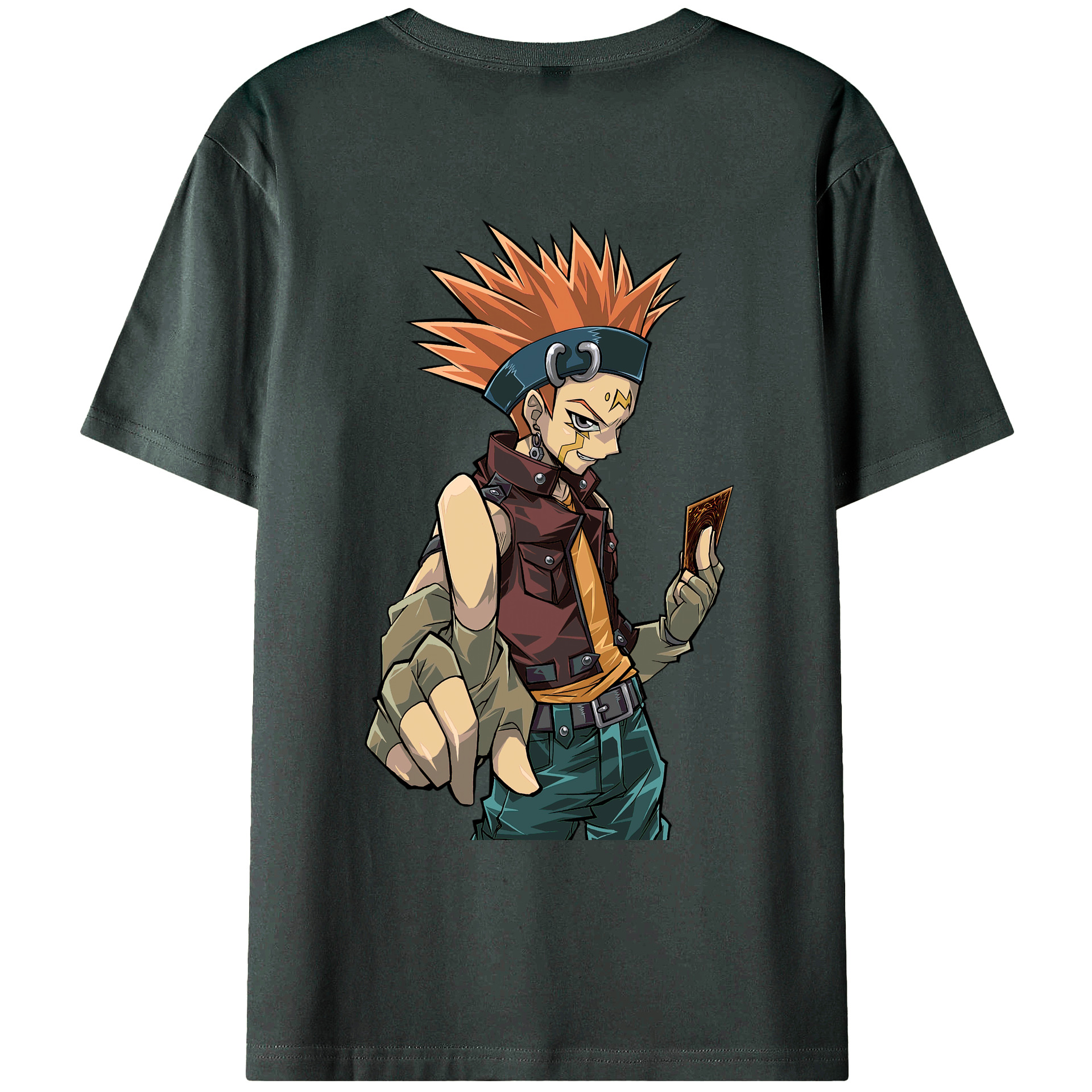 （画像用） 遊☆戯☆王 Yu-Gi-Oh! 綿100％ メンズ半袖Tシャツ（バックプリント） 通気性